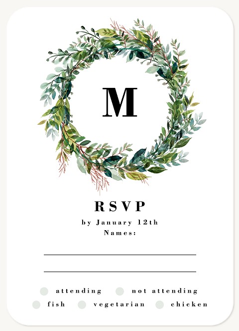 Natural Wreath Wedding RSVP Cards