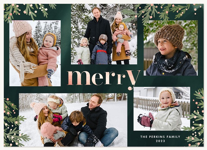 Cedar Frame Personalized Holiday Cards