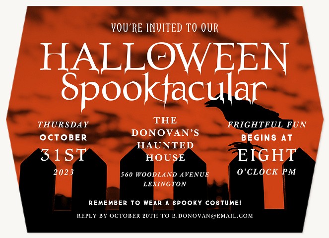 Spooky Sky Halloween Party Invitations