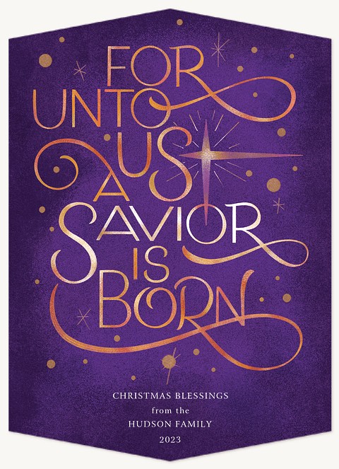 A Savior is Born Personalized Holiday Cards