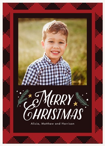 Woodland Check Christmas Cards