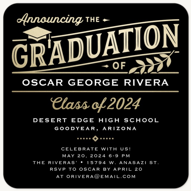 Vintage Ceremony Graduation Announcements