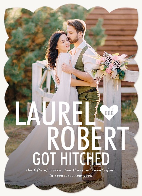 Hitched Heart Wedding Announcements