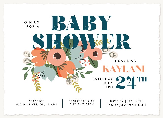 Folk Whimsy Baby Shower Invites