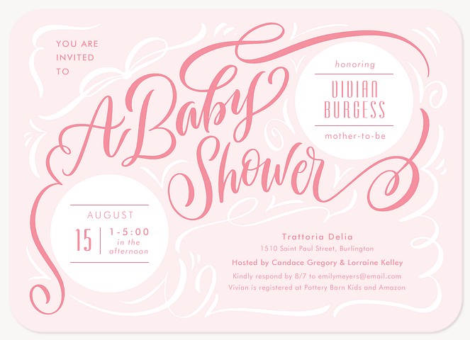 Ribbons Baby Shower Invites