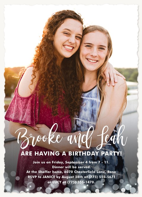 Birthday Sparkle Teen Birthday Invitations