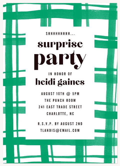 Picnic Plaid Adult Birthday Party Invitations