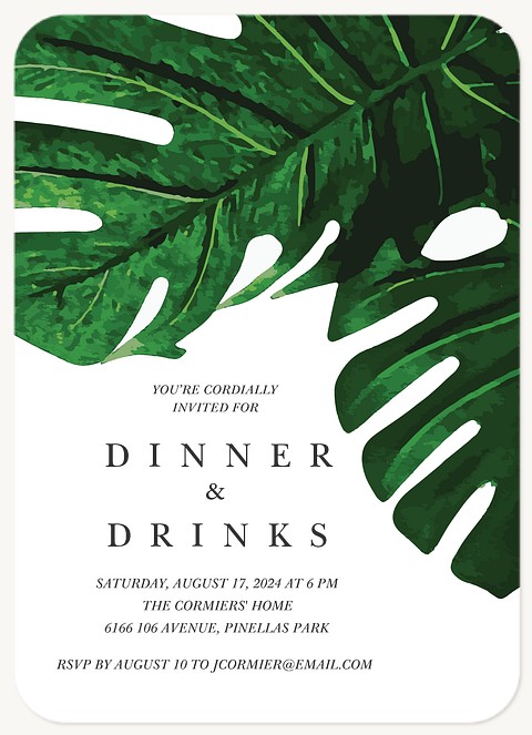 Tropical Dinner & Cocktail Party Invitations