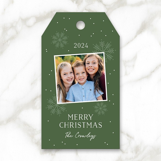 Scattered Snowfall Custom Gift Tags