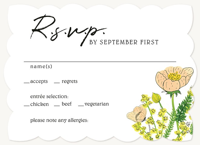 California Poppies Wedding RSVP Cards