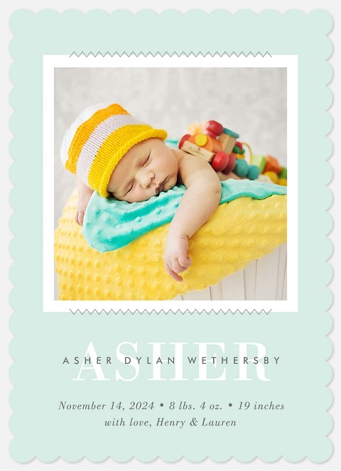Weaved Charm Baby Birth Announcements