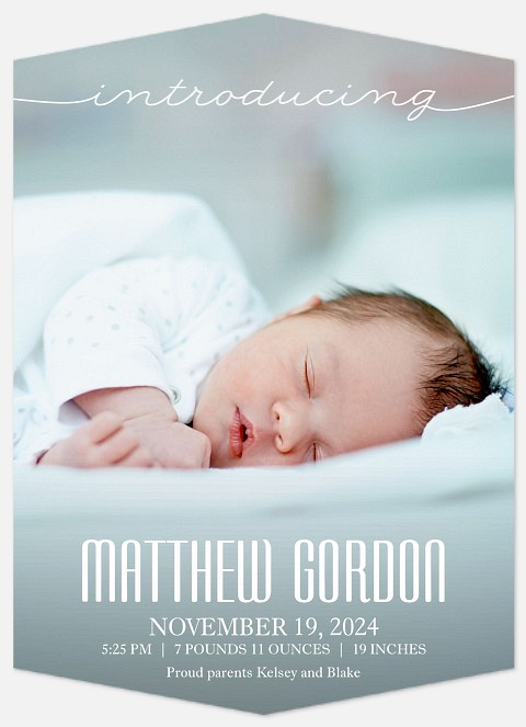 Modern Introductions Baby Birth Announcements