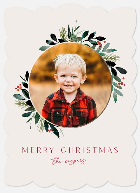 Painted Wreath Holiday Photo Cards
