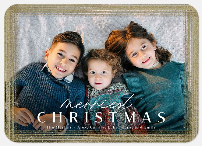 Brushed Glitter Holiday Photo Cards