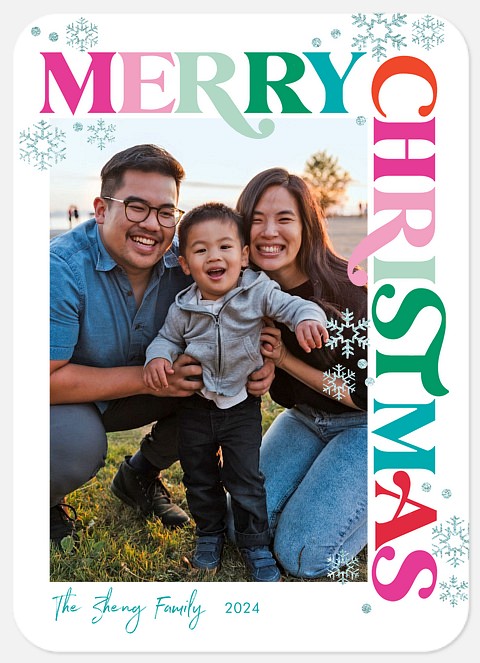Colorful Flurry Holiday Photo Cards