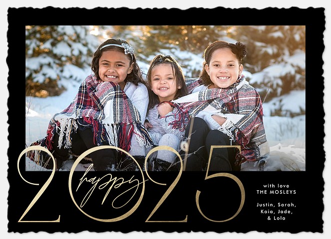Distinguished New Year Holiday Photo Cards
