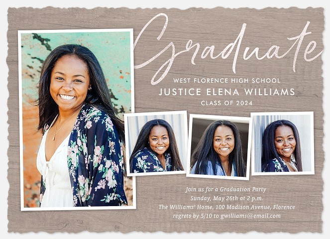 Rustic Grad Collage Graduation Cards