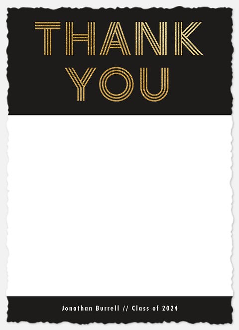 Golden Inline Thank You Cards 