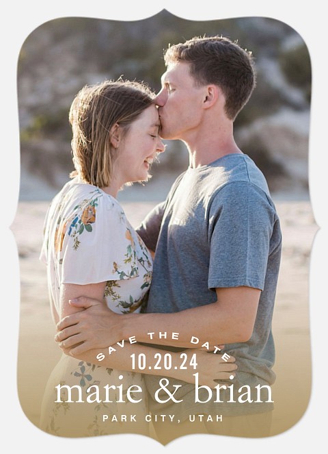 Golden Glow Save the Date Photo Cards