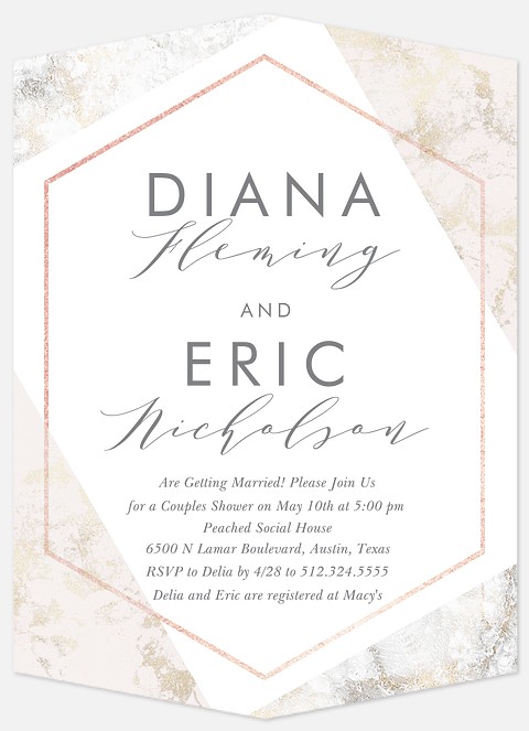 Geometric Marble Bridal Shower Invitations