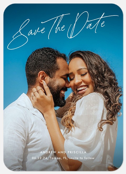 Minimal Script Save the Date Photo Cards