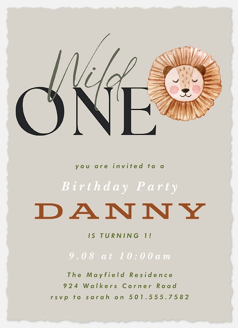 Wild One Kids' Birthday Invitations