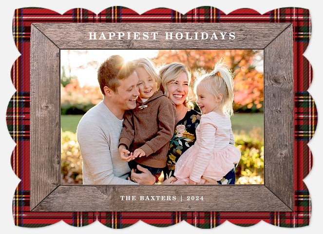 Barnwood & Plaid Holiday Photo Cards