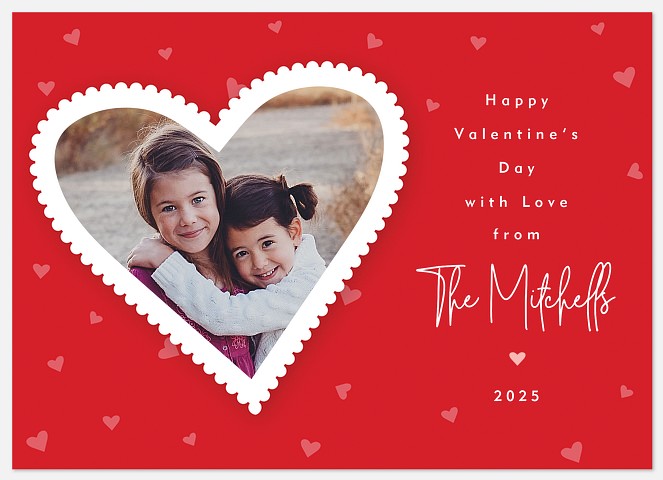 Doily Heart Valentine Photo Cards