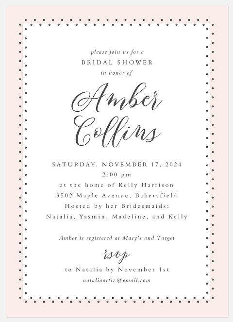 Swiss Dots Bridal Shower Invitations