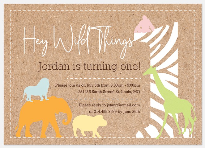 Wild Things Kids' Birthday Invitations