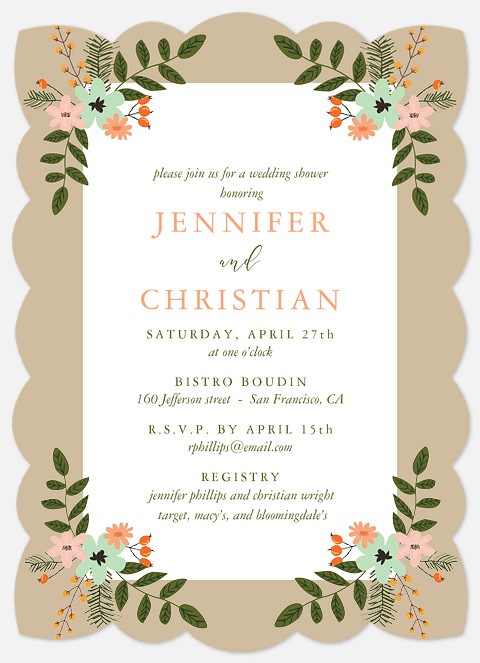 Folksy Floral Bridal Shower Invitations