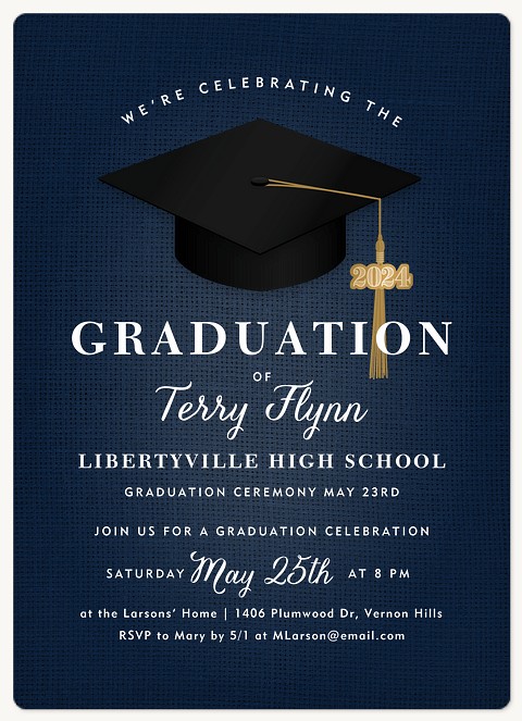 Cap & Tassel Graduation Invitations