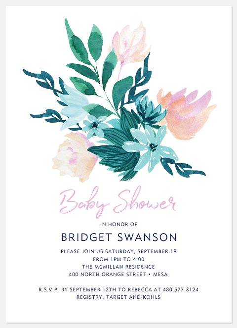 Bouquet Topper Baby Shower Invitations