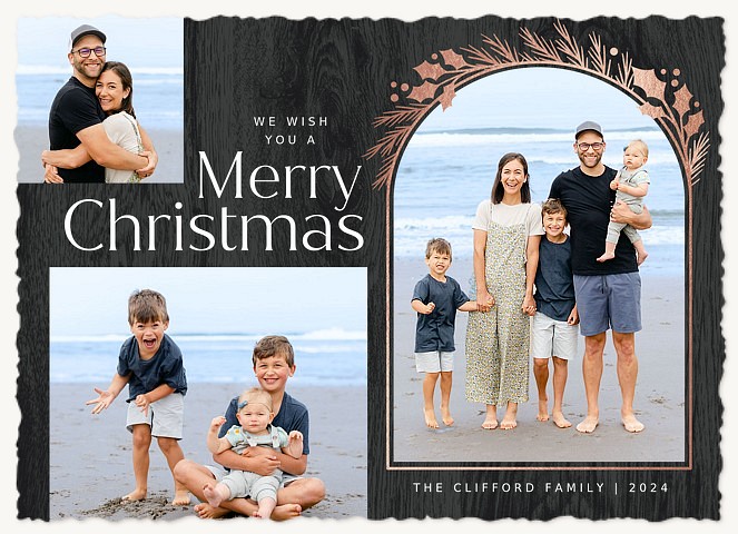 Editorial Arch Personalized Holiday Cards