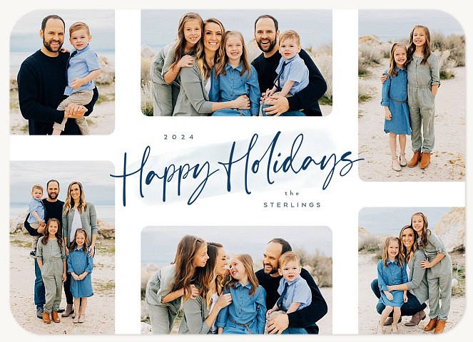 Modern Script Personalized Holiday Cards