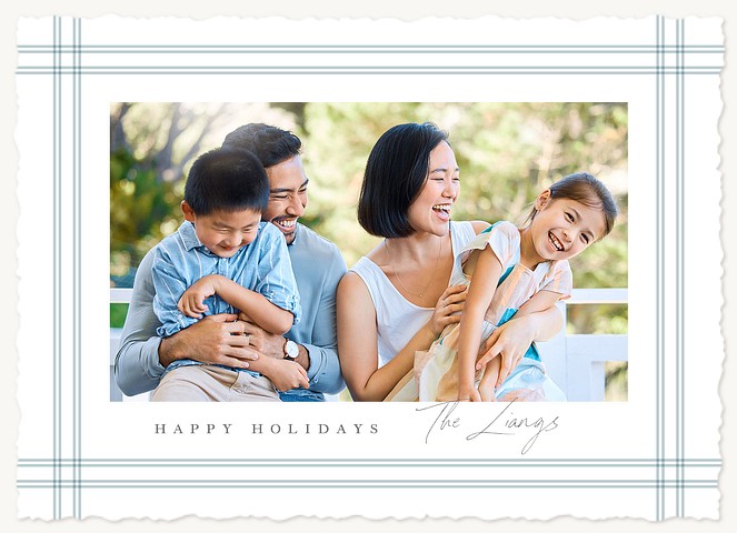 Grid Lines Personalized Holiday Cards