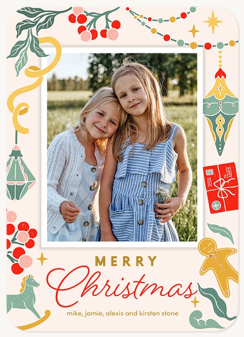Festive Decor Personalized Holiday Cards