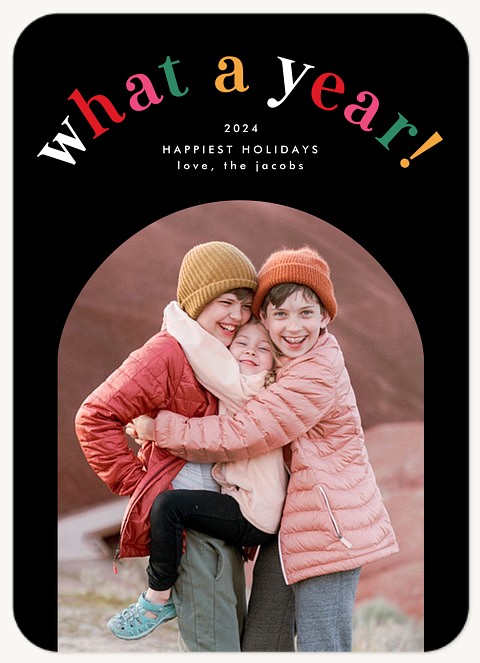Colorful Year Personalized Holiday Cards