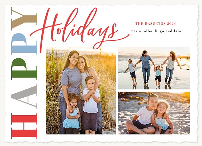 Colorful Side Personalized Holiday Cards