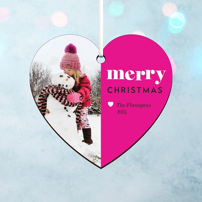 Merry Pink Personalized Ornaments
