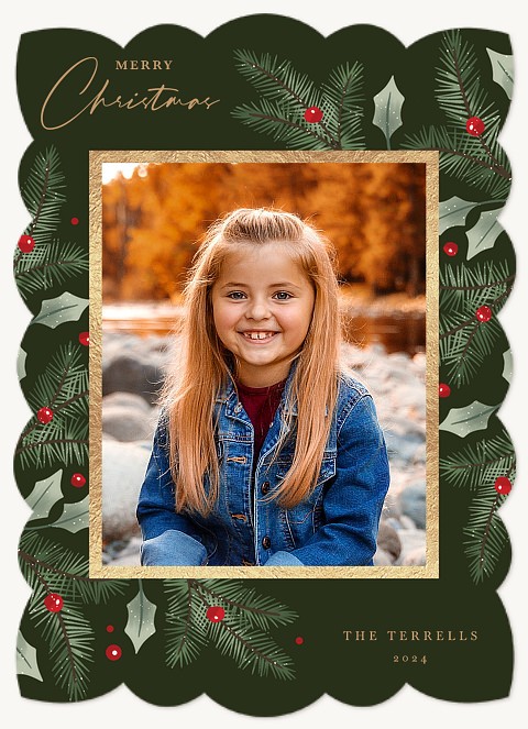 Berry Frame Personalized Holiday Cards