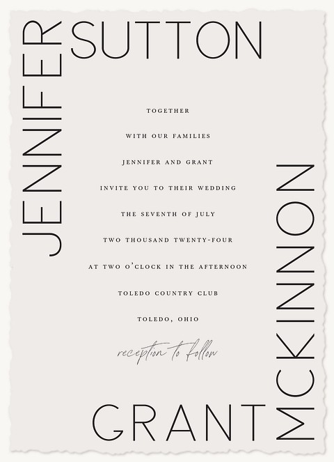 Contemporary Corner Wedding Invitations