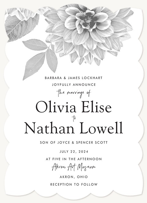 Modern Dahlia Wedding Invitations