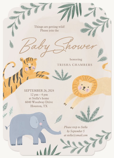 Jungle Party Baby Shower Invites