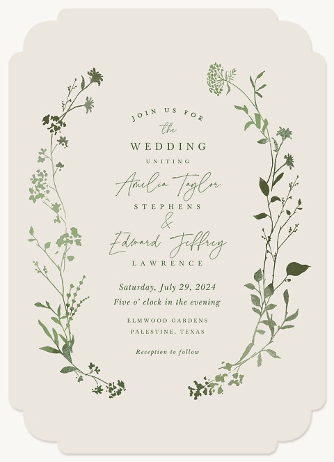 Graceful Wildflowers Wedding Invitations