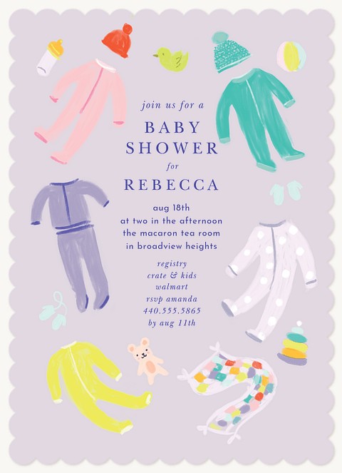 Tiny Threads Baby Shower Invites