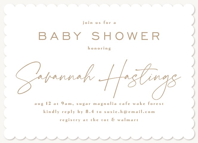 Simple Elegance Baby Shower Invites