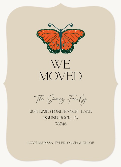 Monarch Butterfly Moving Announcements