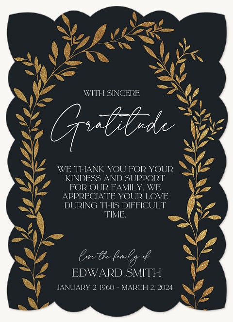 Gratitude Foliage Memorial & Sympathy Cards