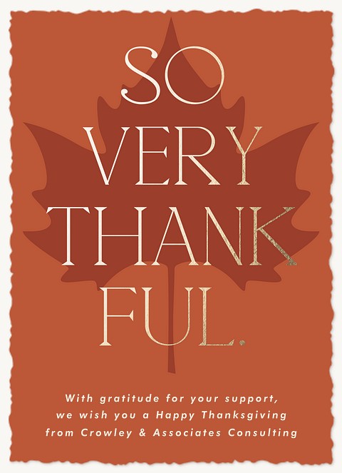 Thankful For You Business Holiday Cards